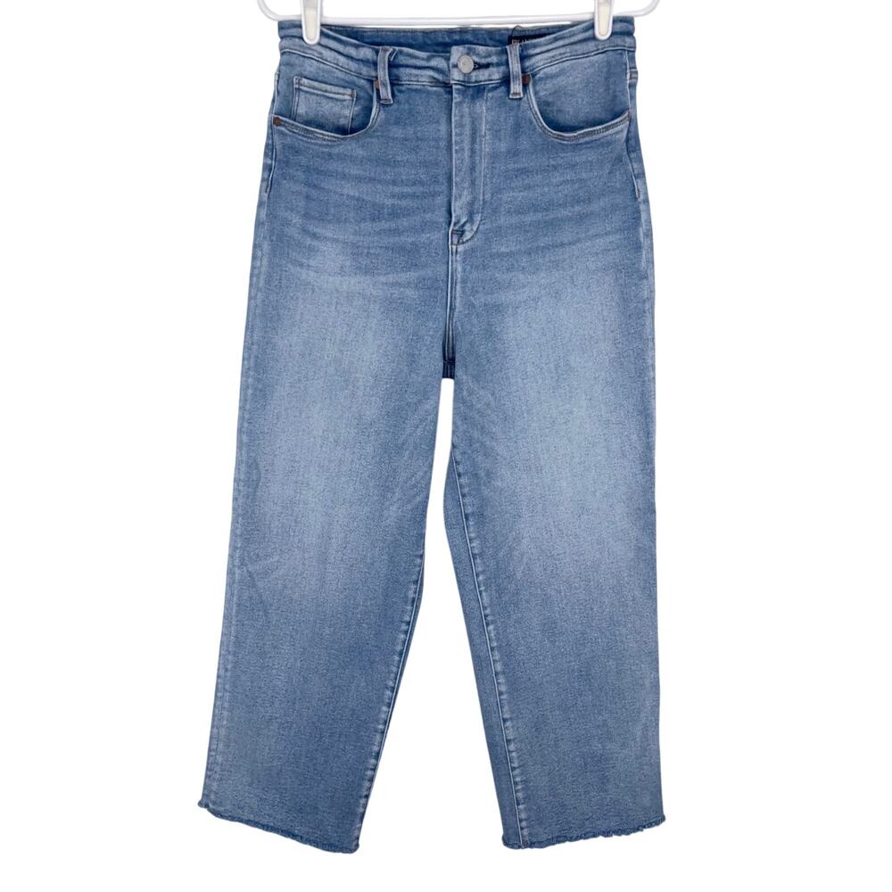 Blank NYC The Baxter Ribcage Straight Leg Jeans with Raw Hem Size 30 Blue